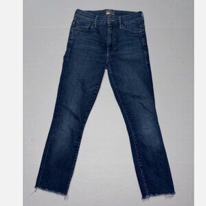 Mother Jeans The Looker Frayed Ends Ankle Cut Size 30